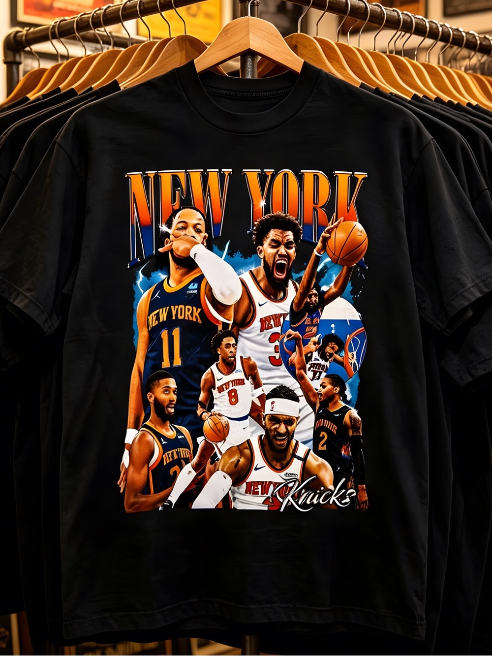 New York Knicks Vintage Graphic Basketball T-shirt